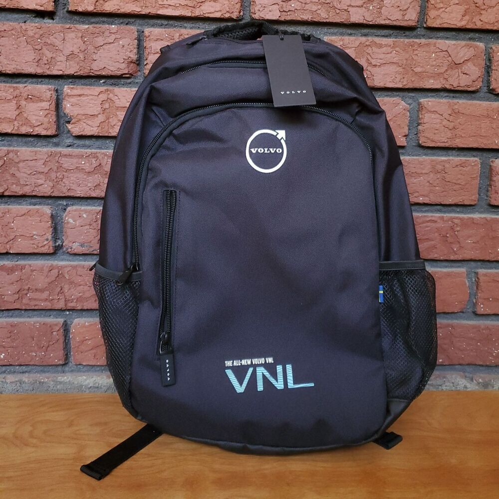 NEW Volvo VNL Casual Backpack Laptop Computer Day Bag Black w/ Rain Cover